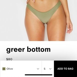 ISO Frankie’s bikinis ribbed bottoms in olive,